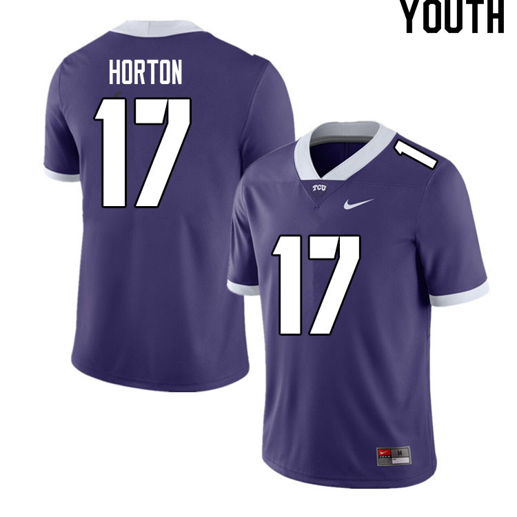 Youth #17 Dylan Horton TCU Horned Frogs College Football Jerseys Sale-Purple - Click Image to Close